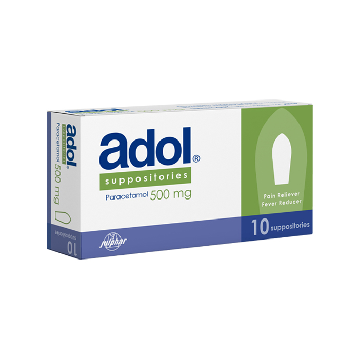ADOL-Rectal Suppositories-500 mg-10's (5's Blister