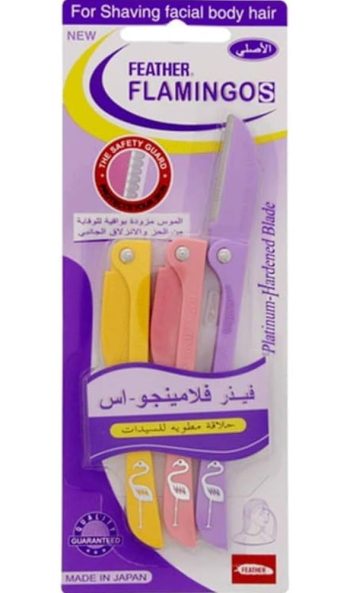 Flamingos Ladies Razor For Facial And Body Hair 3 pcs